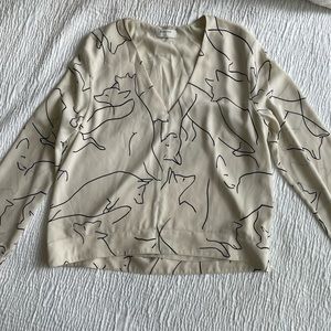 Babaton blouse with black pattern